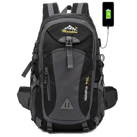 Mochila De Deportes de senderismo impermeable de 40L, mochila USB para escalar al aire libre, mochila de Viaje Unisex para acampar, senderismo, mochila para hombres y mujeres ► Foto 1/6