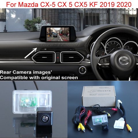 Cámara de visión trasera para Mazda CX-5, CX 5, CX5, KF 2022, 2022, 28 Pines, cable adaptador, cámara de marcha atrás para Monitor OEM, HD, CCD, visión nocturna ► Foto 1/6