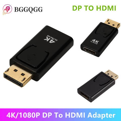 Adaptador de DisplayPort a HDMI 4K, convertidor de puerto de pantalla macho DP a HDMI hembra, Cable de TV HD, adaptador de Audio y vídeo para PC, proyector de TV ► Foto 1/6