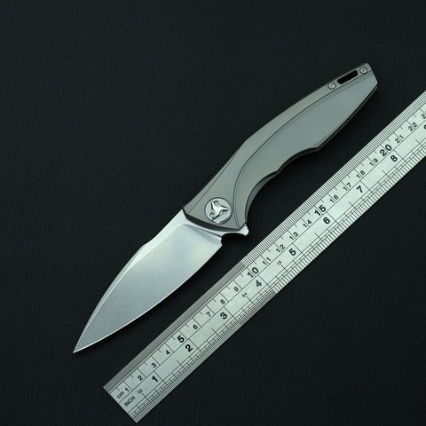 KBTOOL-cuchillo plegable abatible D2, mango de titanio, para exteriores, supervivencia, Campamento, caza, aventura, cuchillos tácticos de bolsillo ► Foto 1/6