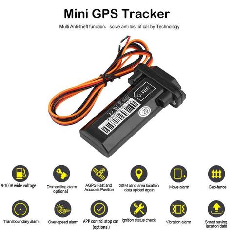 Mini dispositivo de seguimiento en tiempo Real GSM para vehículos, localizador GSM, rastreador GPS, aplicación de compatible con tarjeta SIM ► Foto 1/6