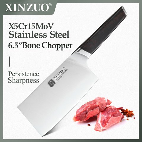 XINZUO-cuchillo de cocina de acero inoxidable X5Cr15Mov, 6,5 pulgadas, para cortar carne de hueso, con mango de ébano ► Foto 1/1