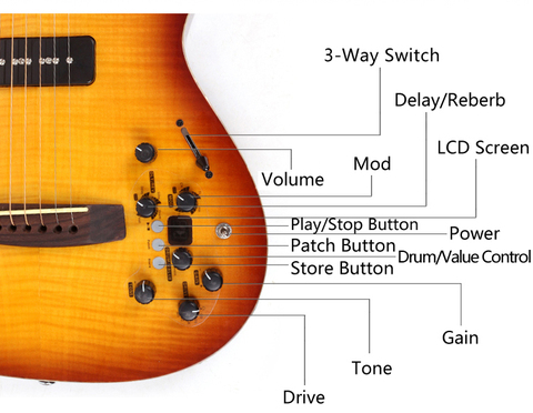 Guitarra Eléctrica acústica silenciosa, instrumento portátil de viaje con efecto incorporado, nuevo diseño, envío gratis ► Foto 1/6