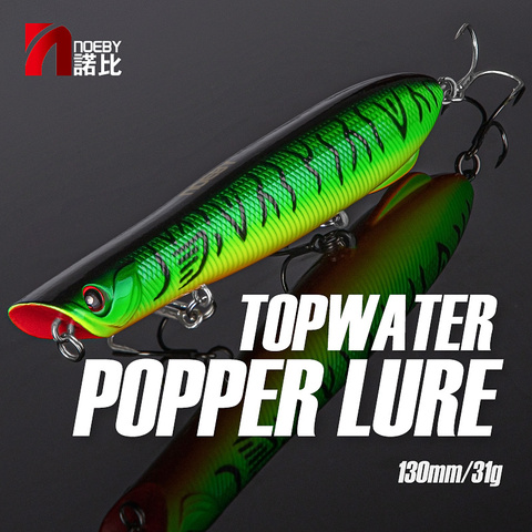 NOEBY Popper Señuelos de Pesca 130mm 31g Wobblers Topwater criatura cebos duros artificiales para el invierno abordar Señuelo de pesca de mar ► Foto 1/6