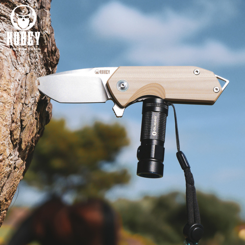 KUBEY KU203 EDC cuchillo Flipper, Tanto D2 hoja y mango G10 cuchillo plegable al aire libre con Clip de bolsillo de Metal para Camping senderismo ► Foto 1/6