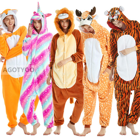 Pijama de unicornio para hombre y mujer, ropa de dormir de franela con dibujos de animales, para invierno, 2022 ► Foto 1/6