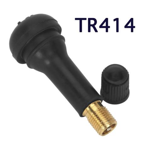 4 unids/set negro TR414 rueda de goma para coche vástagos de válvula de neumático con tapones de neumáticos válvulas de goma accesorios de rueda de coche ► Foto 1/6