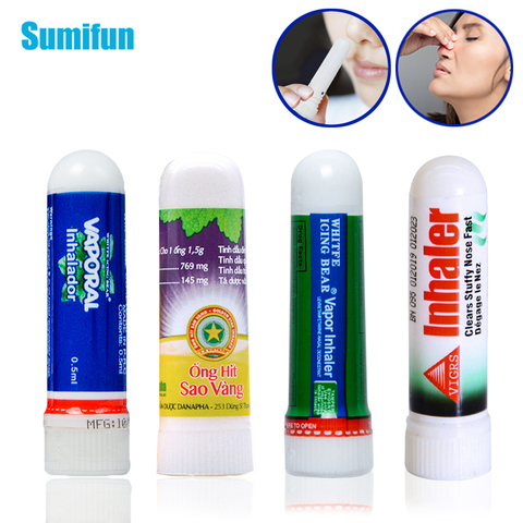 Inhalador Nasal 100% de Tailandia, 4 tipos de aceites esenciales nasales originales, refrescante, frío, a base de hiervas, rinitis, crema de menta ► Foto 1/6