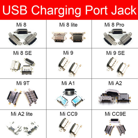 Puerto de carga USB para Xiaomi Mi A1 A2 CC9 CC9E 8 9 9T SE Lite Pro conector USB sincronización fecha cargador Dock Flex Cable partes ► Foto 1/6