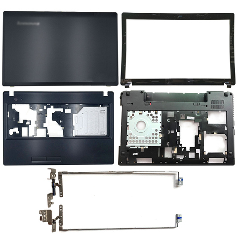 Nuevo para Lenovo IdeaPad G580 G585 cubierta trasera del ordenador portátil/bisel frontal/bisagras/reposamanos/carcasa inferior AP0N2000410 AP0N2000324 AP0N2000100 ► Foto 1/6