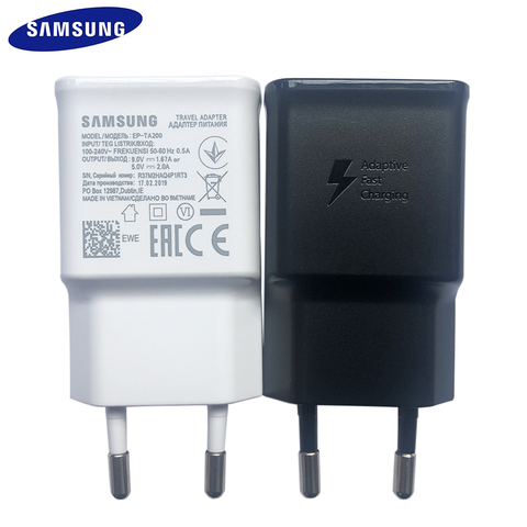 Samsung-Adaptador de viaje rápido para Samsung EP-TA200, cargador rápido Original para Galaxy S10, S9, S8, S7, S6, Edge Plus, J5, J7, J3, Note 9, 8, A, 7, 5, 3 ► Foto 1/6