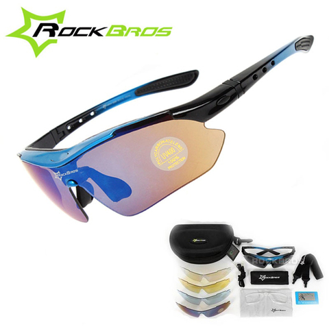 RockBros los polarizado 5 lente deportes al aire libre alza de senderismo bicicleta gafas de sol de ciclismo bicicleta gafas de sol TR90 gafas ► Foto 1/6