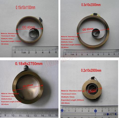 Resorte de bobina en forma de S, resorte grueso de 0,15-0,5mm de ancho, 8-12mm, espiral de alambre plano, muelles de fuerza constante, Estilo Espiral pequeños ► Foto 1/2