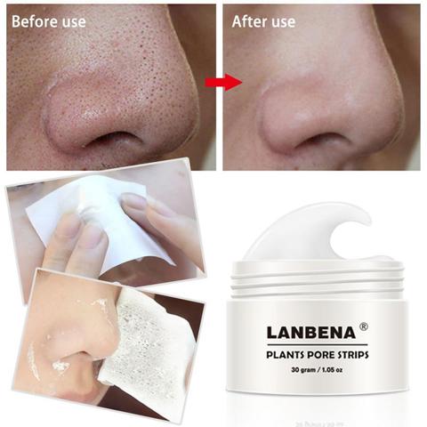 LANBENA Blackhead crema limpiador de planta de papel de banda para poros nariz Limpieza de acné pelar máscara de barro de tratamiento para el cuidado de la piel de TSLM2 ► Foto 1/6