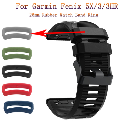 26mm Lazo de cinta anillo clásico de silicona para Garmin Fenix 5X/3/3HR 5X Plus banda guardián bucle de seguridad soporte de sujeción accesorio del anillo ► Foto 1/6