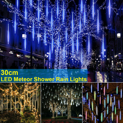 Tira de luces LED impermeables para exteriores, lámpara para decoración de jardín, Navidad, boda, lluvia, 8 tubos, Navidad, 2022 ► Foto 1/6