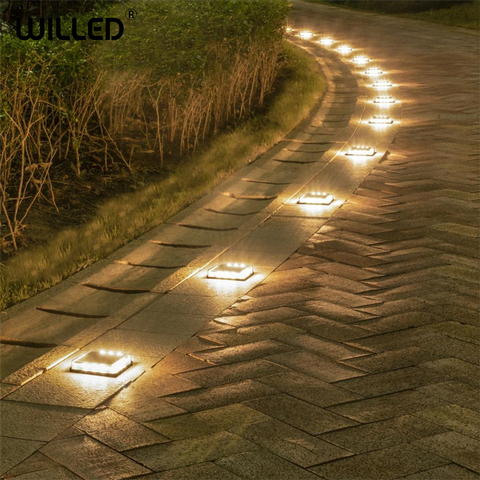 led solar exterior cubo Paso escalera luz Solar cubo led al aire libre lámpara jardín luces impermeables pared subterránea iluminación incrustada pasos carga dura caso ► Foto 1/6