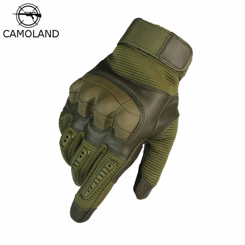 CAMOLAND-guantes tácticos para hombre, manopla de dedo completo, goma dura, militar, Paintball, motocicleta ► Foto 1/6