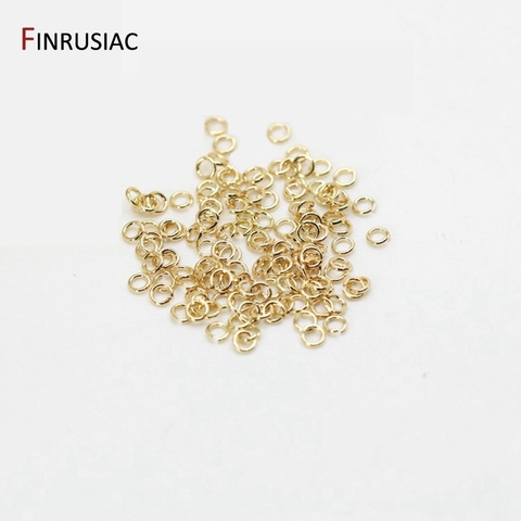 Unids/bolsa de 200 anillos abiertos de metal y Latón chapado en oro real de 14k para fabricación de joyería diy, anillo conector de joyería 2,6/3/3, 5/4mm ► Foto 1/6