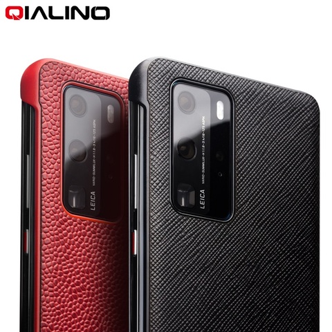 QIALINO de cuero genuino de lujo de la cubierta del tirón PARA EL Huawei P40 Pro/P30 Pro de moda inteligente ventana funda del teléfono para Huawei Mate 30 Pro ► Foto 1/6