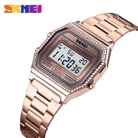 Moda SKMEI relojes de Mujer LED Digital del Reloj del deporte impermeable 30M semana Chrono para relojes de pulsera Reloj de Mujer Reloj femenino ► Foto 1/6