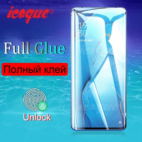 La pegamento de vidrio templado para Oppo Reno 3 Pro 5G Reno 4 Pro Xiaomi Mi Note 10 Lite Vivo X50 Pro Plus funda protectora de pantalla de cristal ► Foto 1/6