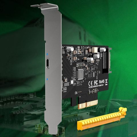 Tarjeta Raiser ASM3242 USB 3,2 PCIE Gen 2 X2, puertos tipo C, PCI-E, PCI Express X4, conector SATA de 15 Pines, transferencia gen2 de 20Gbps, USB 3,1 ► Foto 1/6