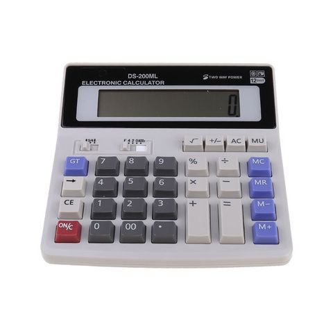 1PC función estándar Scientific Electronics calculadoras de escritorio, Doble potencia, botón grande 12 dígitos pantalla LCD grande, para ► Foto 1/5