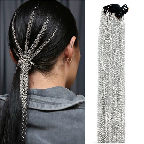 Diadema de Metal con borla para mujer, extensión de cadena para el pelo, accesorios de boda, joyería nupcial ► Foto 1/6