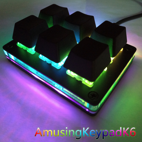 Amusingkeypad-Teclado mecánico de 6 teclas para videojuegos, Mini teclado mecánico para juegos Mx rojo/marrón/Negro/plateado ► Foto 1/5