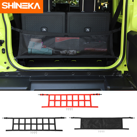 SHINEKA guardar orden para Jimny 2022 + baúl negro neto de la Caja tronco de carga de red organizador para suzuki Jimny 2022 accesorio ► Foto 1/6