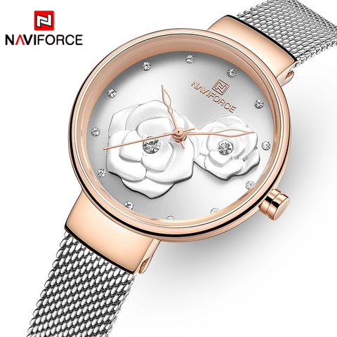 NAVIFORCE-reloj de cuarzo de lujo para mujer, accesorio de pulsera resistente al agua, a la moda para chicas ► Foto 1/6