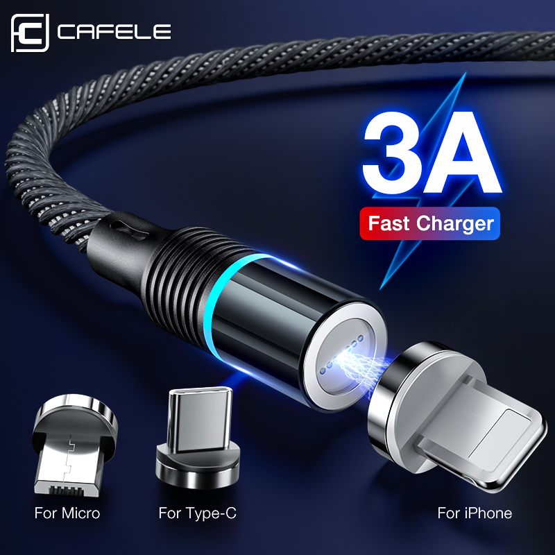 CAFELE-cable Micro USB tipo C para móvil, cargador magnético de carga rápida 3A para iPhone 11 Pro Max 8 samsung ► Foto 1/6