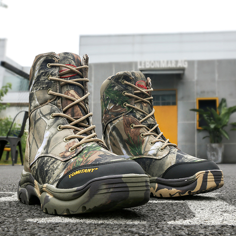 Militar ejército hombres botas de invierno de encaje impermeable de combate tobillo táctico botas de nieve hombre más zapatos de trabajo de gran tamaño para hombre ► Foto 1/6