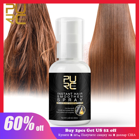 PURC-aceite de argán Marroquí para el cuidado del cabello, Spray suave para evitar la pérdida de cabello, reparación dañada, mejora el cuero cabelludo seco, cuidado del cabello para mujer, 50ml ► Foto 1/6