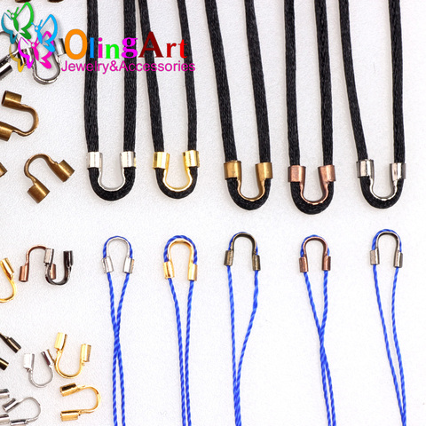 Olingart-Protectores de alambre de latón, 100 Uds., 6,5/4,5mm, protectores de cables, bucles, cierres en forma de U, conector para fabricación de joyas ► Foto 1/6