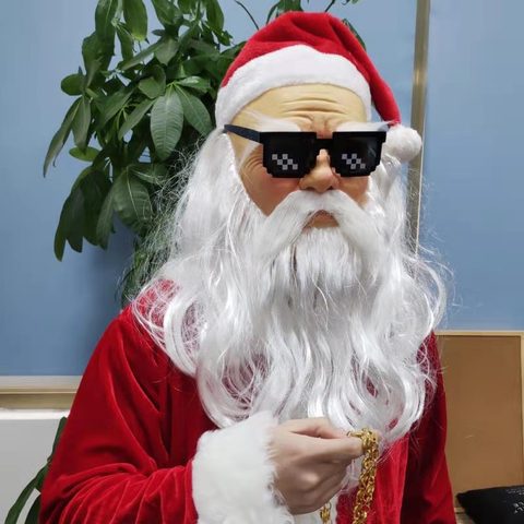 Mascarillas de Cosplay de Papá Noel para adultos, máscaras de látex de lujo para fiesta de disfraces ► Foto 1/6