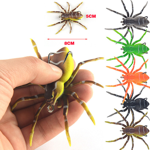 1 Uds. Cebo suave de araña 8cm 6,7g, cebo de silicona, señuelos blandos artificiales, señuelo de pesca sin Weedless con diseño realista ► Foto 1/6