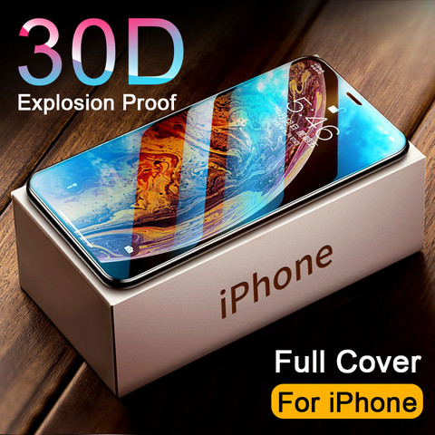 Cubierta completa curvada 30D vidrio templado para iphone 11 PRO MAX Protector de pantalla de vidrio Protector para iphone 11 X XR XS MAX Glass ► Foto 1/6