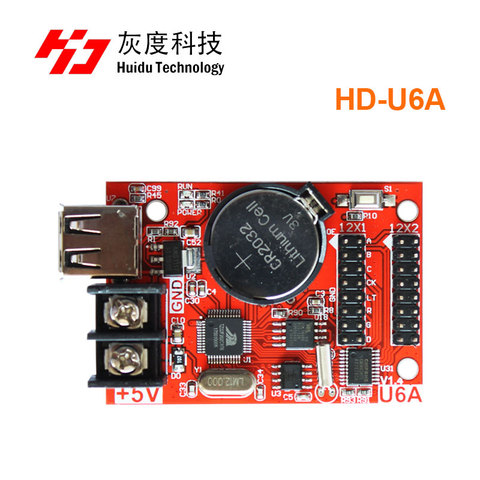 Huidu-tarjeta controladora de señales led U62 HD-U6A, HD-U63, HD-U64, HD-U6B, HD, U60, puerto USB, color único y dual, tarjeta de control de pantalla led ► Foto 1/6