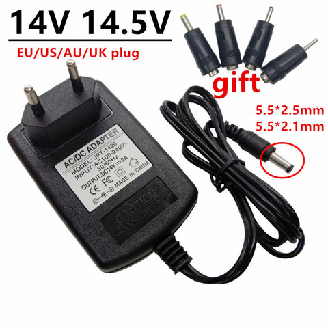 Universal AC DC adaptador de fuente de alimentación 14V 14,5 V ac/adaptador dc 110V 220V a 14 14,5 V voltios adaptador DC Jack Plug convertidor de la cabeza ► Foto 1/6