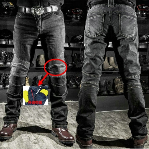 Pantalones de moto Komine, pantalones vaqueros de conducción al aire libre para motociclistas de campo traviesa para hombres con rodilleras de equipo de protección ► Foto 1/6