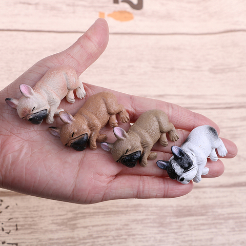 9 estilos Bulldog francés Sleepy Corgis juguetes para perros figuras de acción PVC modelo de juguete animales muñecas niños regalos decoración del paisaje ► Foto 1/6