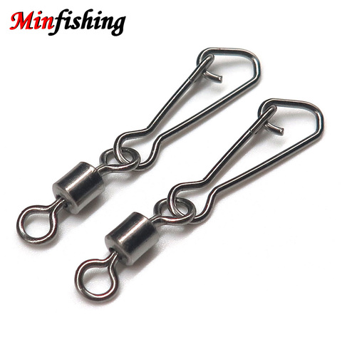 50 Uds. Conector de gancho pesca giratorio rodamiento de bolas de acero inoxidable pesca giratoria Snap señuelo para anzuelo accesorios de aparejos ► Foto 1/6