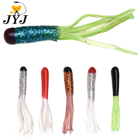 JYJ-20 piezas de gusano artificial suave, cebos de calamar, tubo de pesca isca, señuelo para pesca wobbler para lubina, pesca de carpa, 4,5 cm ► Foto 1/6