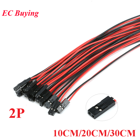 10 unids/lote 2pin Cable Dupont 2 P 2 Pin hembra conector de puente de alambre de 2,54mm 10CM de longitud 20CM 30CM de una sola cabeza para 3D impresora ► Foto 1/6