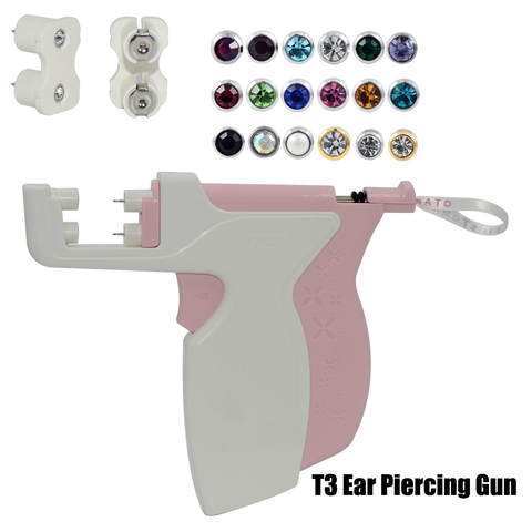 Nueva llegada T3 profesional oreja Piercing pistola oído instrumento de Piercing herramienta Acero quirúrgico pendientes para Piercing en la oreja vendido conjunto ► Foto 1/6