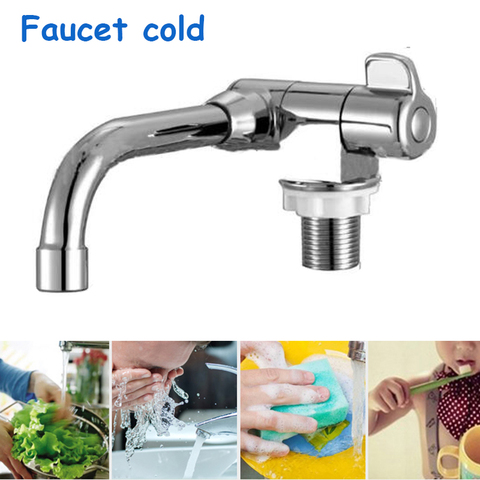 Grifo universal de un solo orificio para cocina y baño, accesorios para coche, tocador, lavabo, mezclador, montaje en cubierta, Grifo de Agua Fría ► Foto 1/6