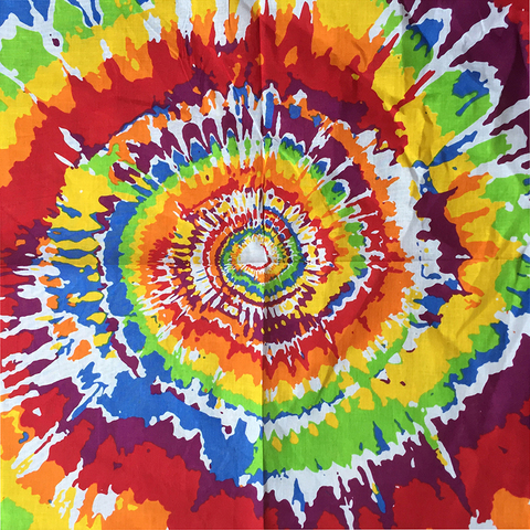Bufanda cuadrada de colores degradados para hombres/niños/niñas, bandana de algodón, estilo hip hop, con diseño de remolino de arcoiris, para regalos ► Foto 1/6
