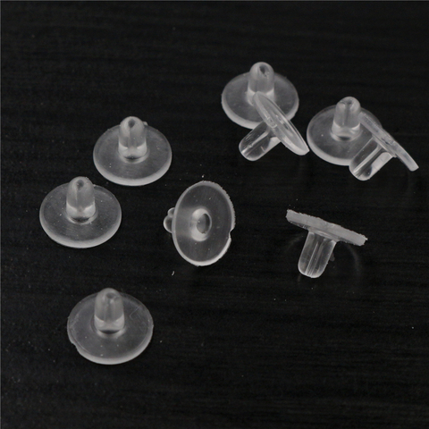 100 unids/lote de pendientes de goma de silicona con tapón de oído redondo, tapones bloqueados para pendientes, tapones traseros, suministros para joyería DIY ► Foto 1/1